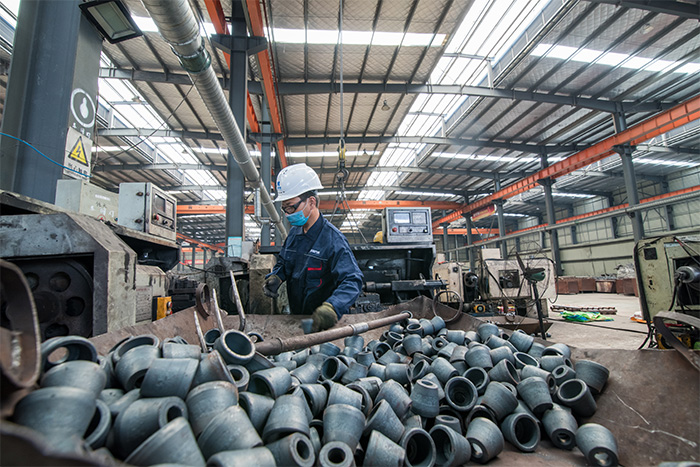 长葛网架配件-锥头加工车间